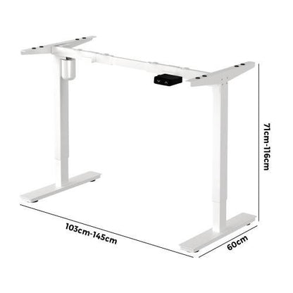 SD-LEG-S1-WH Oikiture Standing Desk Frame Only with Single Motor Electric Sit Stand Desk Adjustable Height White