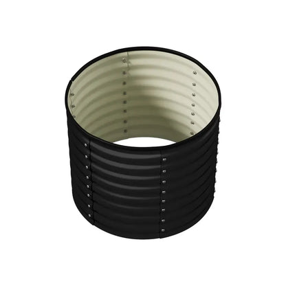 GB-O68-8080-GY Livsip Garden Bed 80x68cm Galvanised Steel Raised Container Planter Box Round