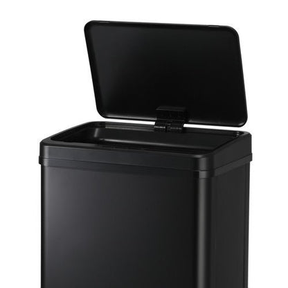 BIN-MT-B1-40L-BK Oikiture 40L Motion Sensor Rubbish Bin Kitchen Waste Can Stainless Steel Black