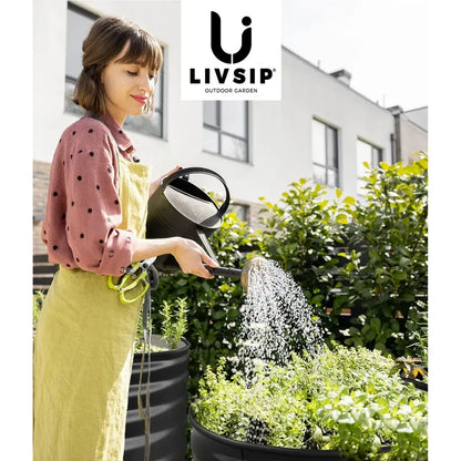 GB-O68-8080-GY Livsip Garden Bed 80x68cm Galvanised Steel Raised Container Planter Box Round