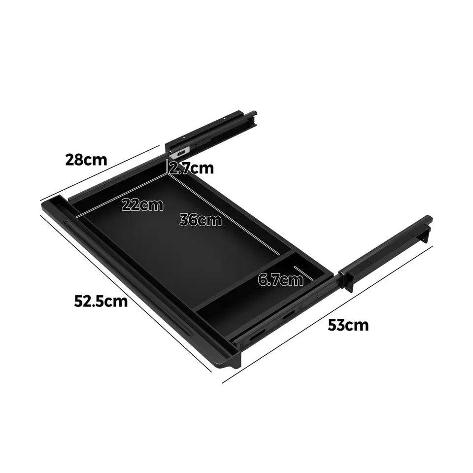 DB-DRAW-PLS-BK Oikiture Under Desk Drawer Pull-Out Drawer Sliding Tray Storage Organizer Black