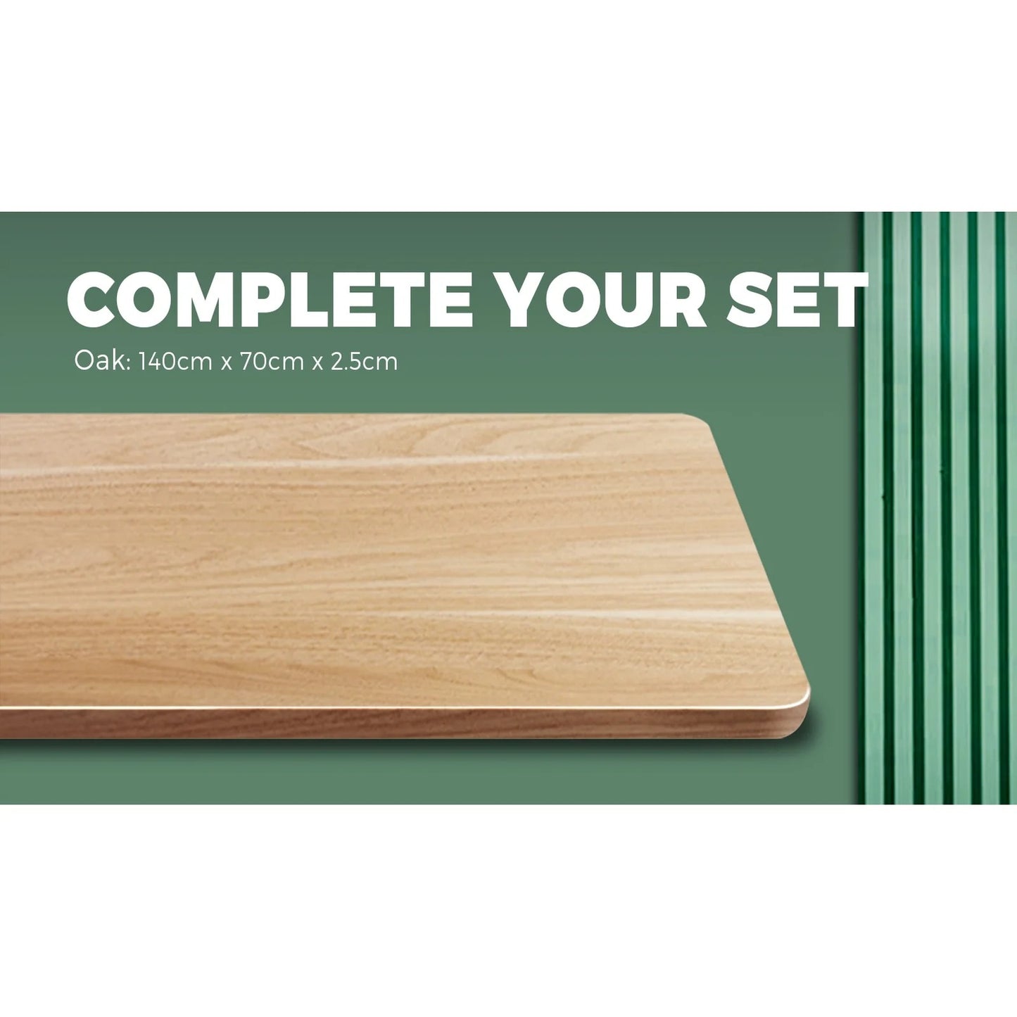 DB-A3-OAK Oikiture Standing Desk Table Top Only For Office Computer Desk Oak 140cm