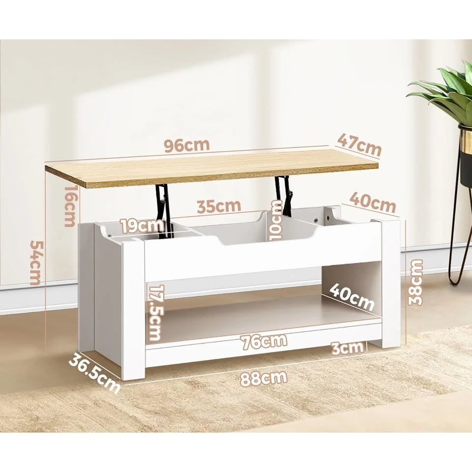CTB-SUP-WHWD Oikiture Coffee Table Lift Up Top
