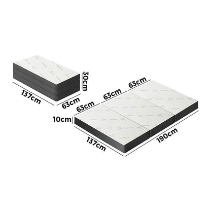 FM-B5-D-BKWH Bedra Folding Foam Mattress Sofa Bed Trifold Sleeping Mat Camping Cushion Double