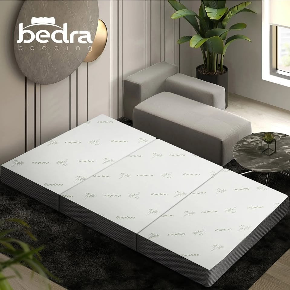 FM-B5-D-BKWH Bedra Folding Foam Mattress Sofa Bed Trifold Sleeping Mat Camping Cushion Double