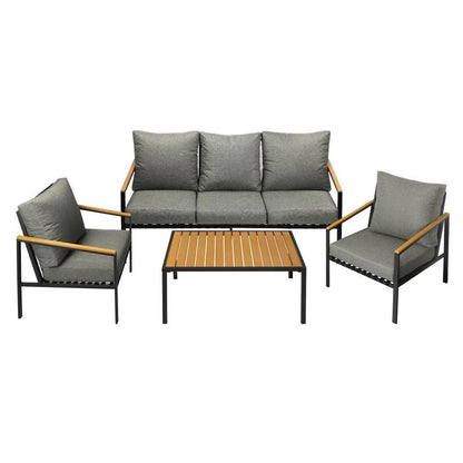 ODSS-SOREN-BK-AB Livsip Outdoor Lounge Sofa Set Patio Furniture Table Chairs Garden Lounge Set