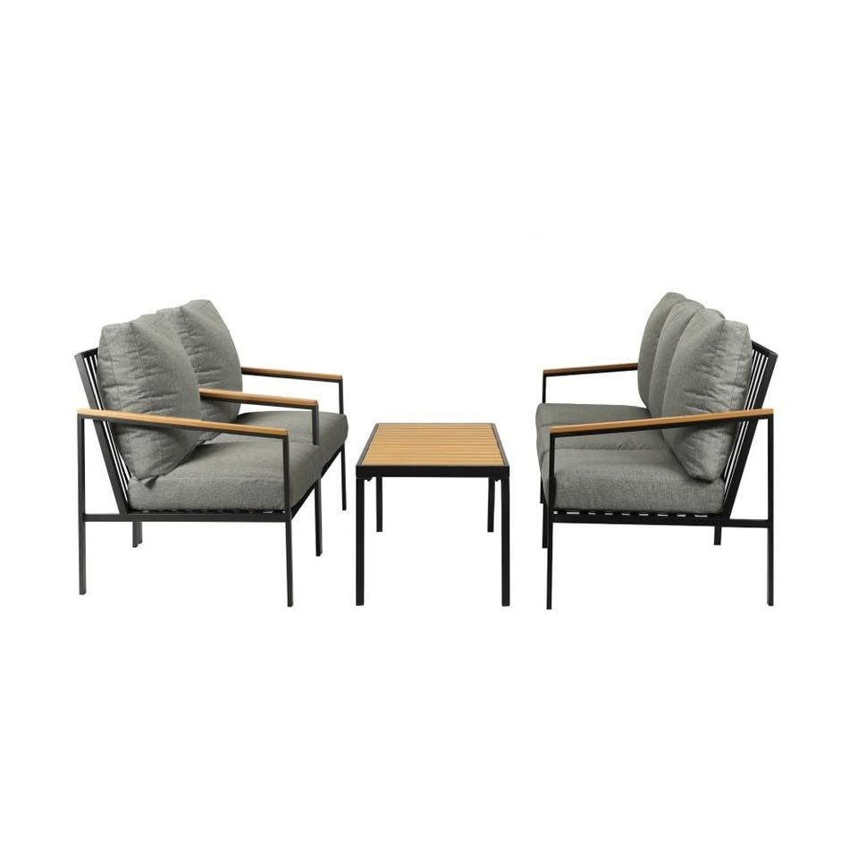 ODSS-SOREN-BK-AB Livsip Outdoor Lounge Sofa Set Patio Furniture Table Chairs Garden Lounge Set