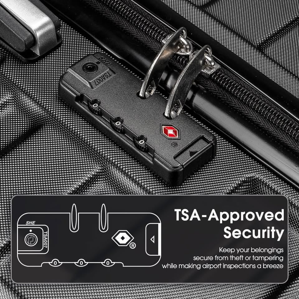 ZU-LGA028-BK ZUNI 28" Luggage Suitcase Trolley Set Travel TSA Lock Storage Hard Case Black