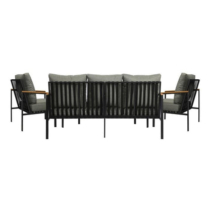 ODSS-SOREN-BK-AB Livsip Outdoor Lounge Sofa Set Patio Furniture Table Chairs Garden Lounge Set