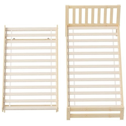 BF-W-A11-T2N-WD-AB Living Fusion Yesenia Pine Wood Single Bed with Trundle