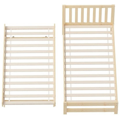 BF-W-A11-T2N-WD-AB Living Fusion Yesenia Pine Wood Single Bed with Trundle