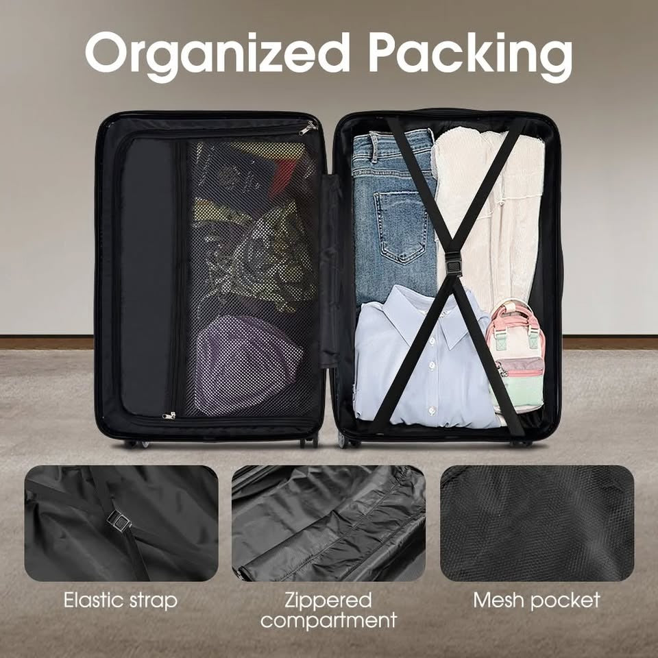 ZU-LGA028-BK ZUNI 28" Luggage Suitcase Trolley Set Travel TSA Lock Storage Hard Case Black