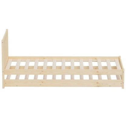 BF-W-A11-T2N-WD-AB Living Fusion Yesenia Pine Wood Single Bed with Trundle