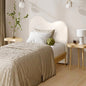 HB-KLAO-KS-BC-WH Oikiture Bed Head King Single Headboard Boucle Fabric White