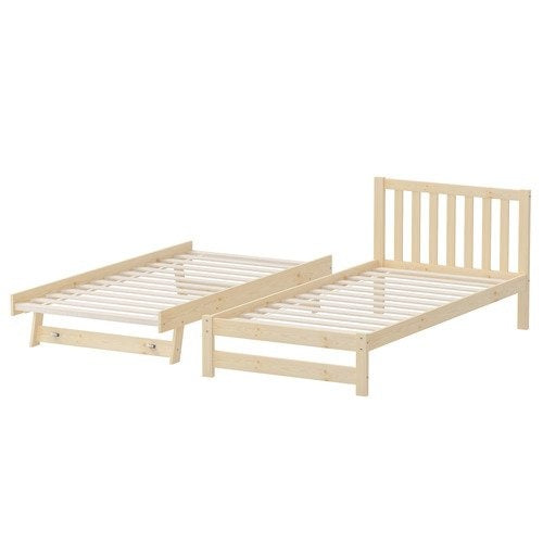 BF-W-A11-T2N-WD-AB Living Fusion Yesenia Pine Wood Single Bed with Trundle