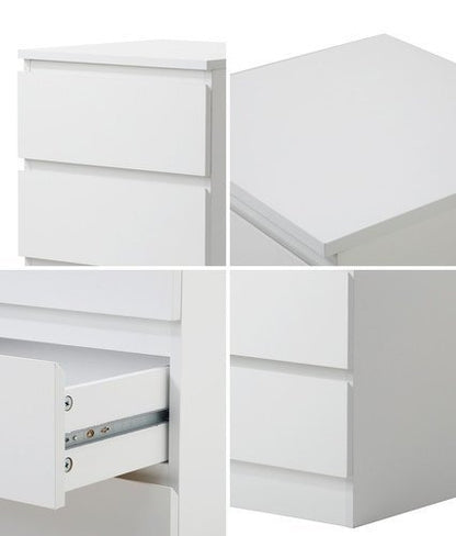 BT-VJ-LIZ-3D-WH Oikiture White Bedside Table 3 Drawers Storage Cabinet