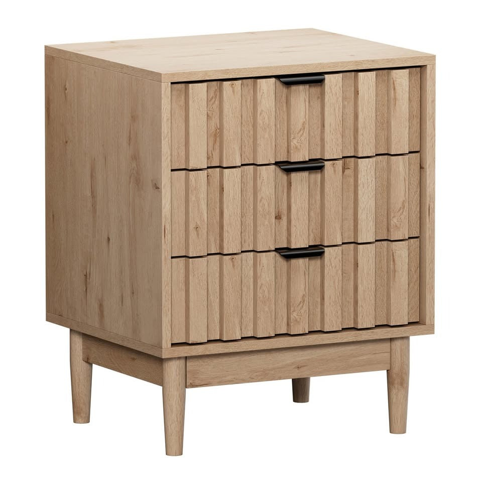 BT-YAKO-3D-WD Oikiture Adrian 3 Drawer Bedside Table