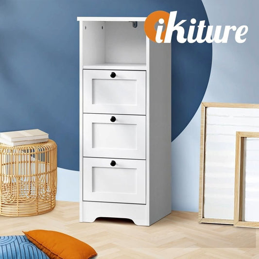 SB-HAMP-L3D-WH Oikiture Storage Cabinet Hallway Sideboard Hamptons Furniture - White