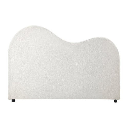 HB-KLAO-KS-BC-WH Oikiture Bed Head King Single Headboard Boucle Fabric White