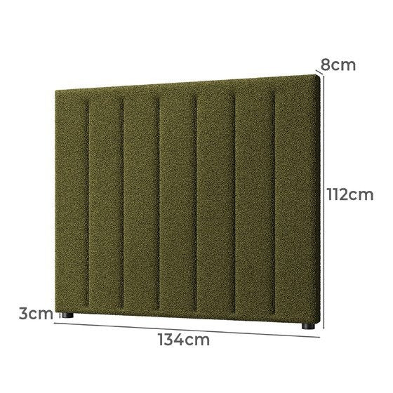HB-EDDI-SP-GN Oikiture Bed Frame Headboard King Single Size Head Bedhead Green Boucle