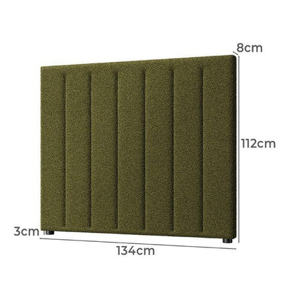 HB-EDDI-SP-GN Oikiture Bed Frame Headboard King Single Size Head Bedhead Green Boucle