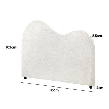HB-KLAO-KS-BC-WH Oikiture Bed Head King Single Headboard Boucle Fabric White