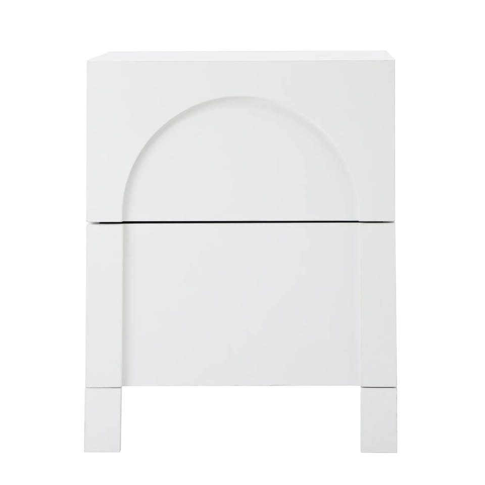 BT-WYNN-01-WH Oikiture Bedside Table 2 Drawers Side Table Storage Cabinet Nightstand White
