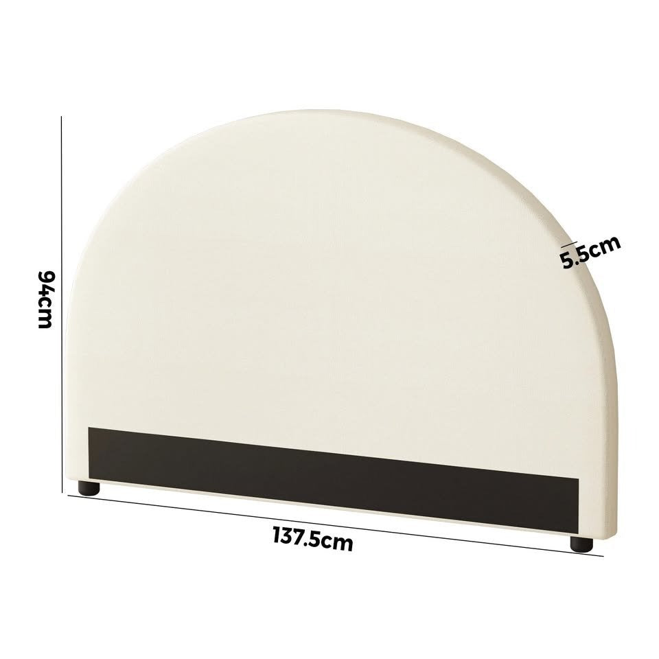 HB-MUNA-D-BG Oikiture Bed Head Double Size Headboard Fabric Beige