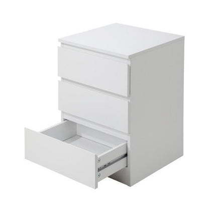 BT-VJ-LIZ-3D-WH Oikiture White Bedside Table 3 Drawers Storage Cabinet