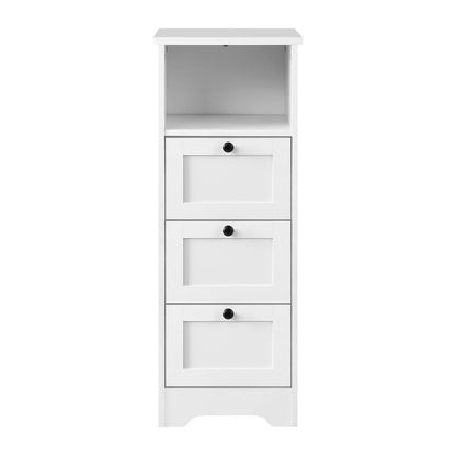 SB-HAMP-L3D-WH Oikiture Storage Cabinet Hallway Sideboard Hamptons Furniture - White