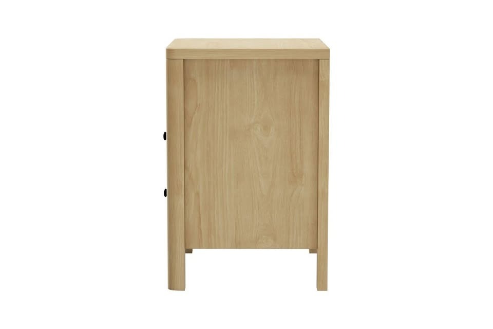 BT-WEST-1S2D-WD Oikiture Bedside Table 2 Drawers Open Shelf Natural