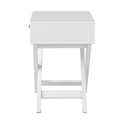 BT-SARA-WH Bedside Table Drawer Nightstand Side Table Storage Cabinet Bedroom