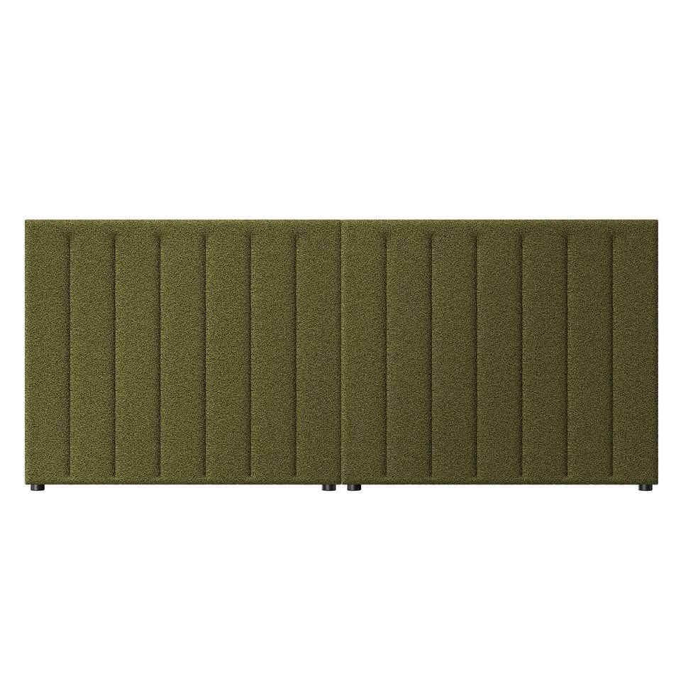 HB-EDDI-SP-GN Oikiture Bed Frame Headboard King Single Size Head Bedhead Green Boucle