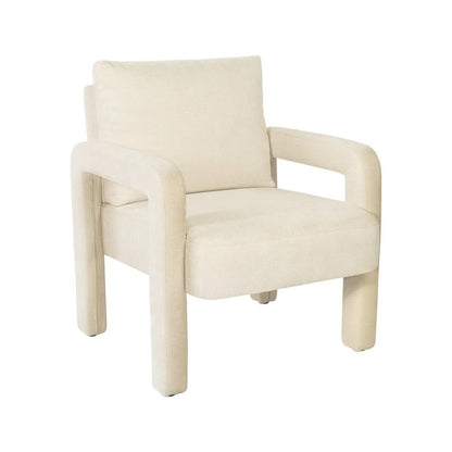 ACH-A11-BG Oikiture Armchair Velvet Accent Chairs 1 Seater Lounge Sofa Chair Beige