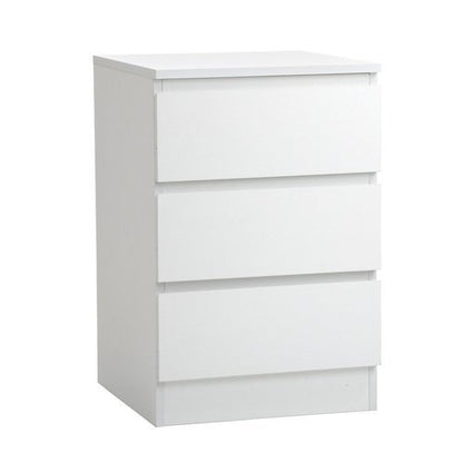 BT-VJ-LIZ-3D-WH Oikiture White Bedside Table 3 Drawers Storage Cabinet