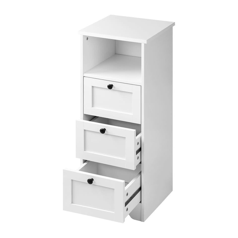SB-HAMP-L3D-WH Oikiture Storage Cabinet Hallway Sideboard Hamptons Furniture - White