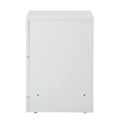 BT-WYNN-01-WH Oikiture Bedside Table 2 Drawers Side Table Storage Cabinet Nightstand White