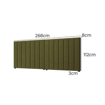 HB-EDDI-SP-GN Oikiture Bed Frame Headboard King Single Size Head Bedhead Green Boucle