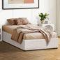 BF-B-TOTI-KS-WH-AB White King Single Size Seraphine Boucle Gas Lift Bed Base
