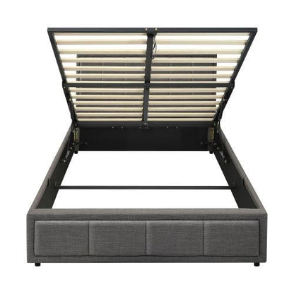 BF-B-BOSS-KS-GY-ABC Oikiture Bed Frame King Single Gas Lift Storage Base Grey Fabric