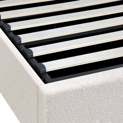 BF-B-TOTI-KS-WH-AB White King Single Size Seraphine Boucle Gas Lift Bed Base