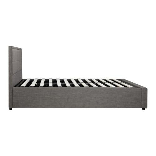 BF-B-BOSS-KS-GY-ABC Oikiture Bed Frame King Single Gas Lift Storage Base Grey Fabric
