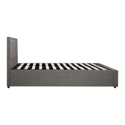 BF-B-BOSS-KS-GY-ABC Oikiture Bed Frame King Single Gas Lift Storage Base Grey Fabric