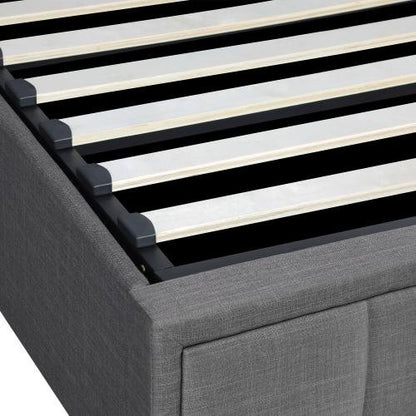 BF-B-BOSS-KS-GY-ABC Oikiture Bed Frame King Single Gas Lift Storage Base Grey Fabric