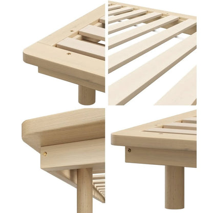 BF-W-B-FLOAT-WD-KS Oikiture Bed Frame King Single Size Wooden Bed Base Timber Floating Beds