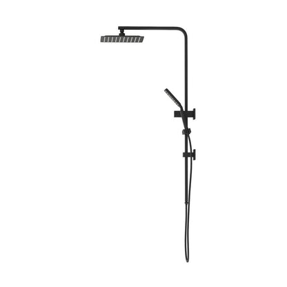 SH-LG-SQ-250-MIX-BK Welba 10" Rain Shower Head Set Square Handheld With Shower Mixer Tap Black