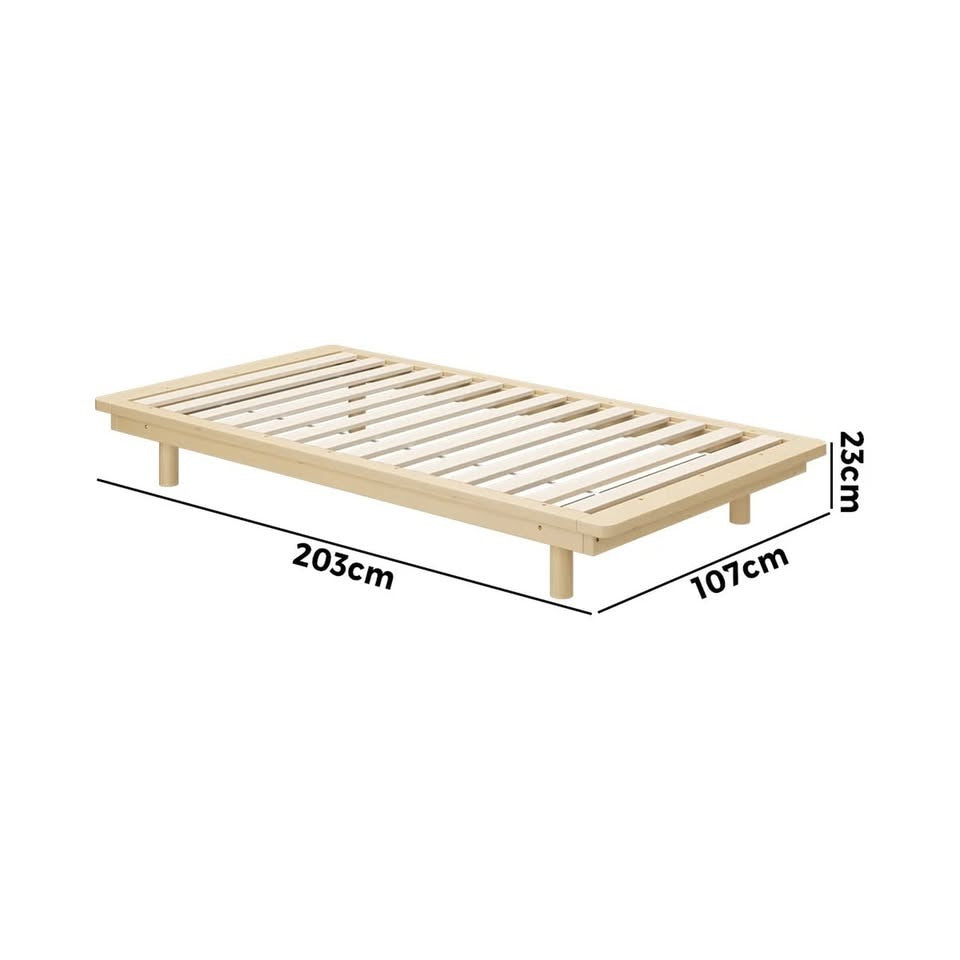 BF-W-B-FLOAT-WD-KS Oikiture Bed Frame King Single Size Wooden Bed Base Timber Floating Beds
