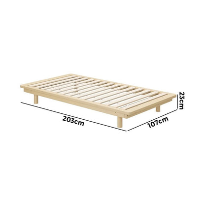 BF-W-B-FLOAT-WD-KS Oikiture Bed Frame King Single Size Wooden Bed Base Timber Floating Beds