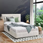 BF-B-BOSS-KS-WH-ABC Oikiture Bed Frame King Single Gas Lift Storage Bed Platform Boucle White