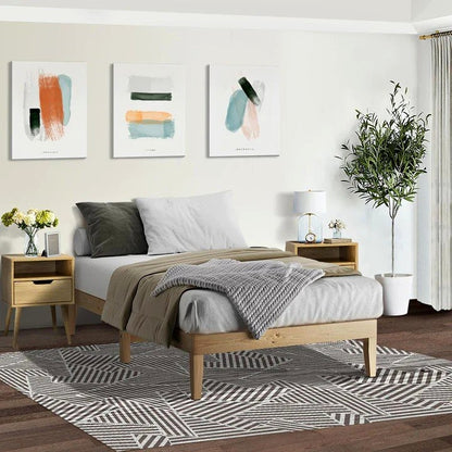 BF-W-A88-BB-KS-WD Oikiture Bed Frame King Single Wooden Timber Mattress Base Bed Base Platform